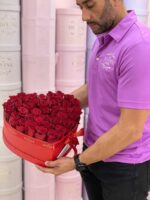 Grad Heart Box With Fresh Roses - Image 2