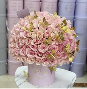 Roses 100 & Butterflies Hatbox