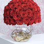 Round Preserved Roses in Bowl