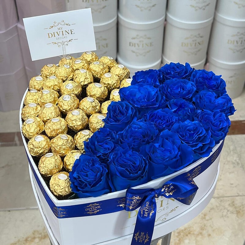 Half Roses Half Chocolates Heart