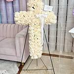 Large Roses Cross Wreath