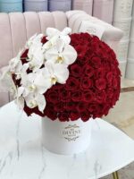Caja Redonda Rosas & Orquídeas