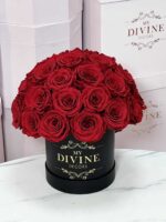 Caja Redonda Mediana 30 Rosas Preservadas