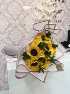 Roses & Sunflowers Hand Bouquet - Image 5