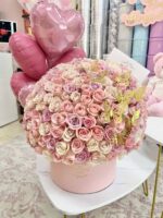 Caja Redonda Grand - 150 Rosas Premium