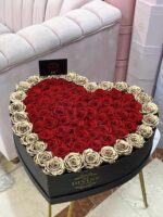 Caja de Corazón con Rosas Premium Preservadas Grande