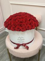 Rosas Preservadas Redondas Completas en Caja de Cuero