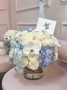 Mixed Flowers In Vase Baby Boy