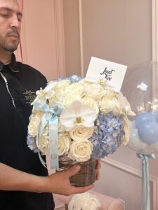 Mixed Flowers In Vase Baby Boy - Image 2