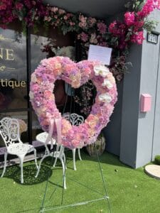 Mixed Blooms Symphathy Heart - Image 2