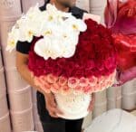 Deluxe Ombre Hatbox with Orchids - Image 2