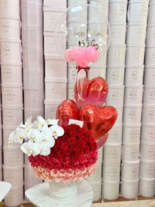 Deluxe Ombre Hatbox with Orchids - Image 3