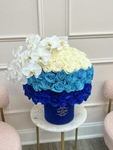Deluxe Ombre Hatbox with Orchids