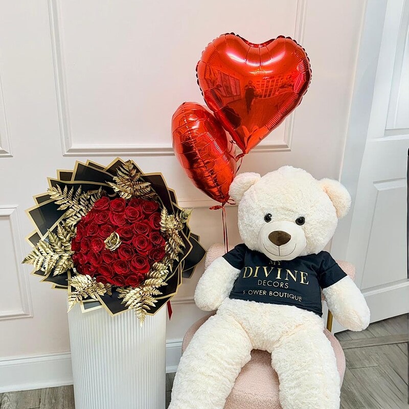 The Grand "Rose & Bear" Bouquet