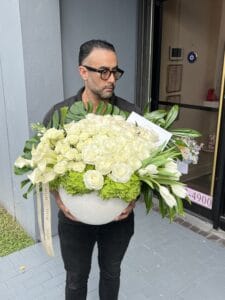 Harmony White Blooms in Vase - Image 2