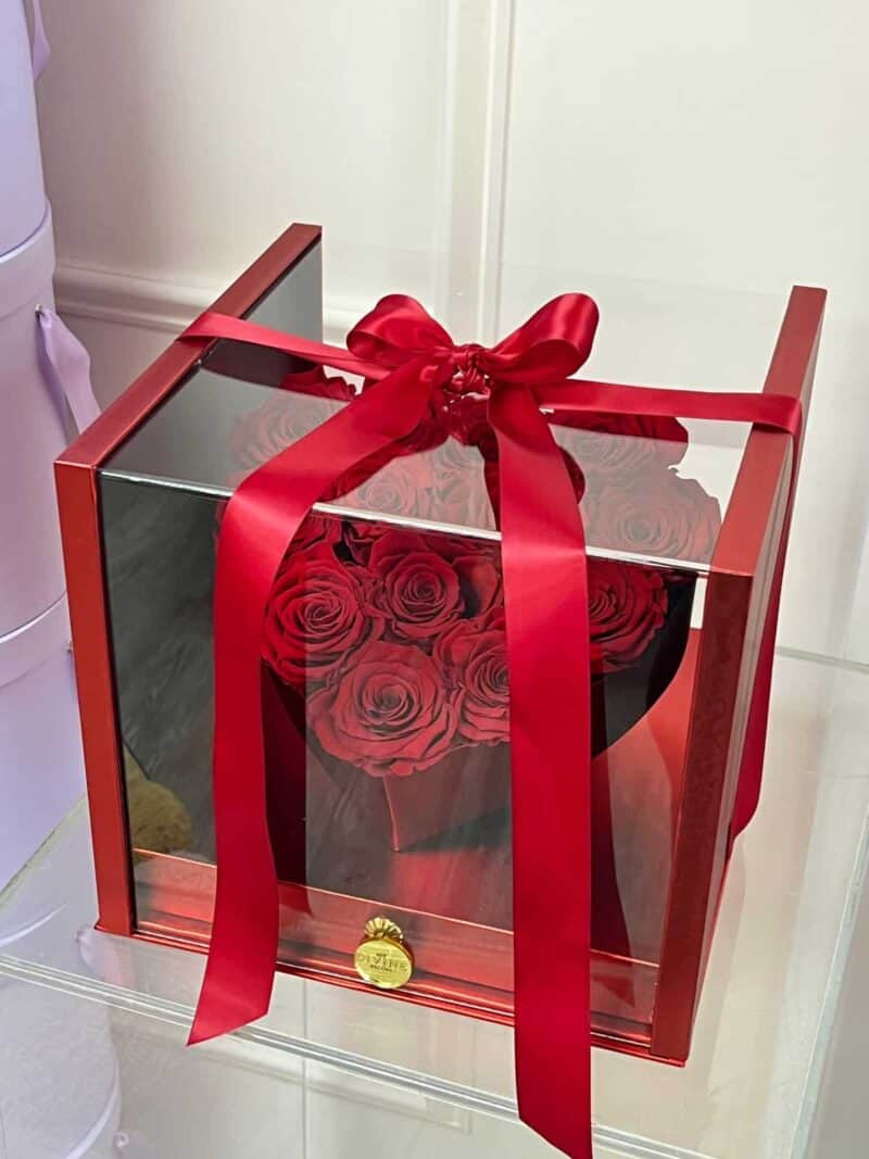 Display Heart Drawer Box Preserved Roses