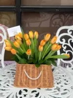 Fresh tulips in basket - Image 4
