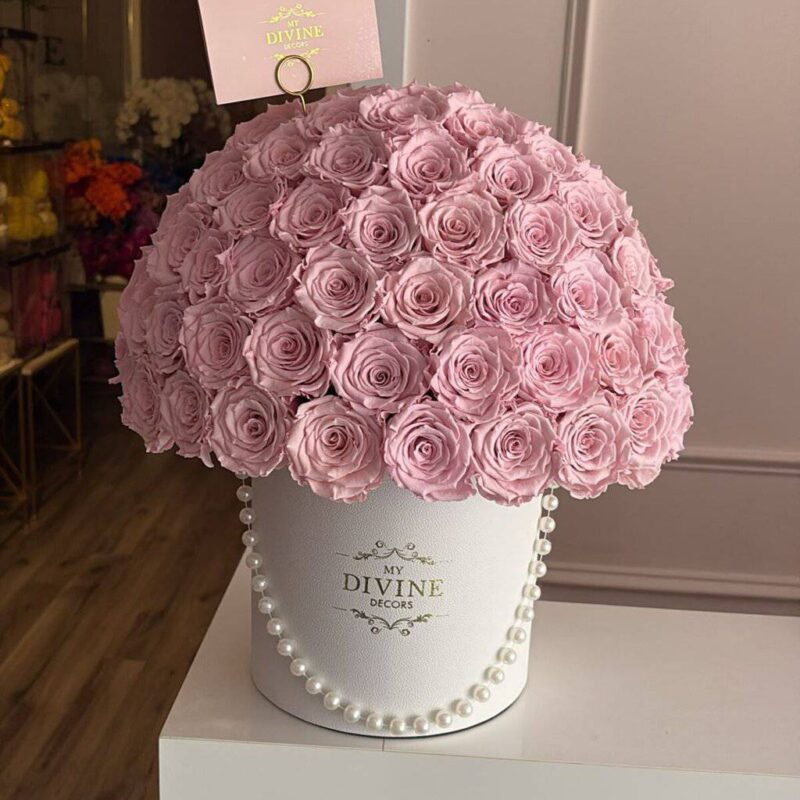 50 Rosas Preservadas en Caja Redonda - Image 3