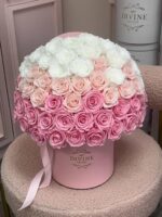 50 Preserved Roses "Hatbox"
