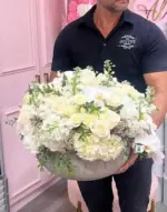 Maison Blanc arrangement of white and cream flowers