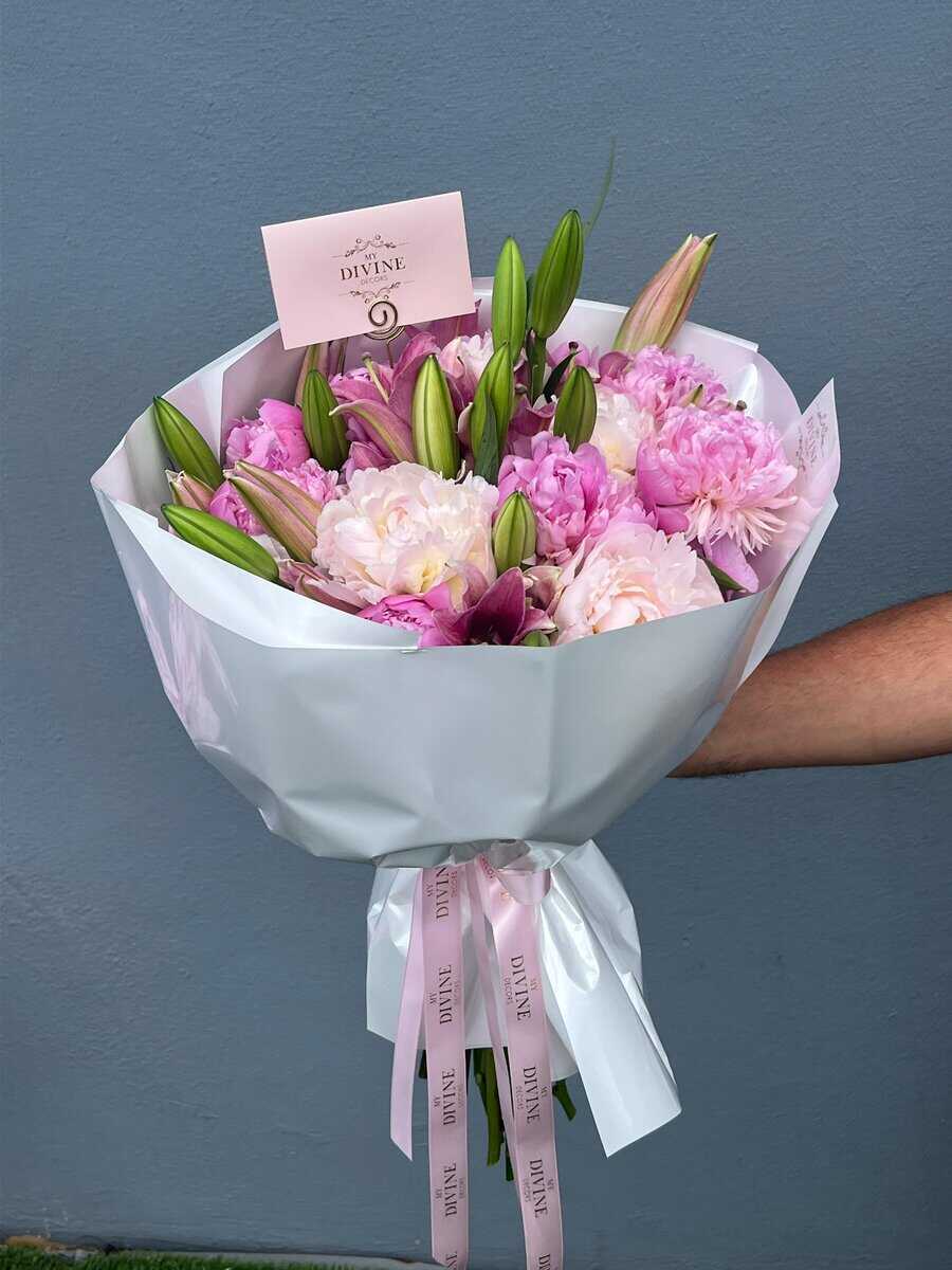 peonies-lilies-bouquet-1 Peonies & Lilies Bouquet - Image 1