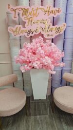 Flores de Cerezo Declaración - Arreglo Alto de Seda