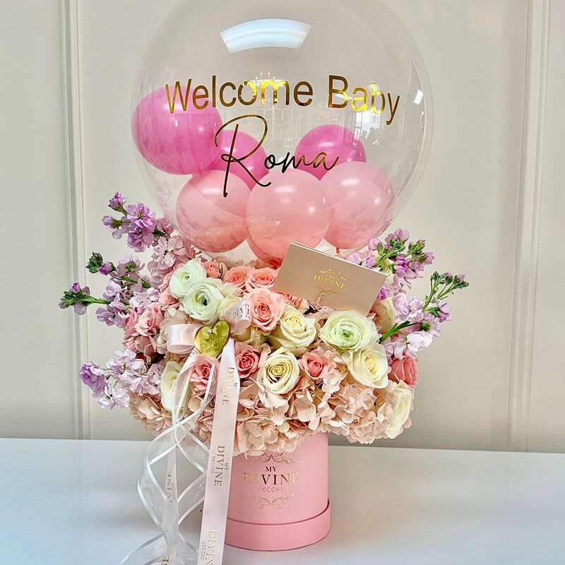 Luxury Bubble Balloon Floral Box