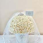 Caja Redonda Nupcial de 75 Rosas