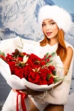 Holiday Red Rose Bouquet - Image 2