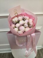 Peonies bouquet in Signature bag - Image 7