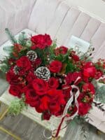 Classic Holiday Red Rose Arrangement - Image 2