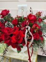 Classic Holiday Red Rose Arrangement - Image 3