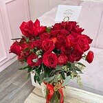 Arreglo de Lujo Rosa Roja en Florero – Colección Firma