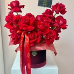 Classic Reflexed Red Rose Velvet Box