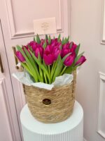 The Pink Garden Tulip Basket