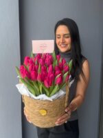 The Pink Garden Tulip Basket - Image 2
