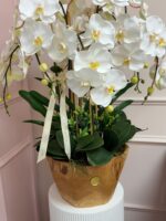 Silk Orchid Arrangement (Wooden Vase) - Image 3
