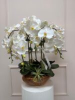 Silk Orchid Arrangement (Wooden Vase) - Image 2