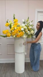 Golden Garden Tall Grand Hat Box