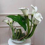 Modern Silk Calla Lily Terrarium Arrangement