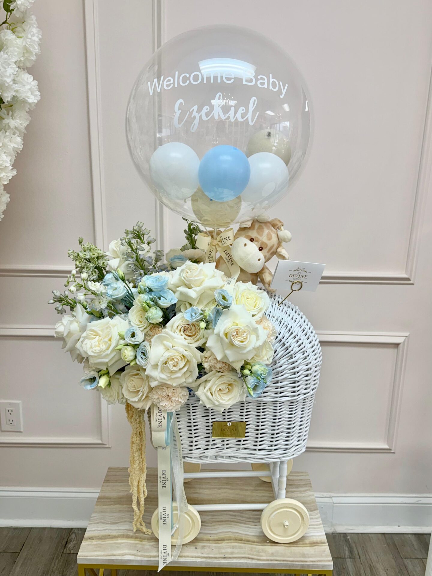 luxury-floral-baby-bassinet-stroller-1 Luxury Floral Baby Bassinet Stroller