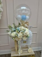 Luxury Floral Baby Bassinet Stroller - Image 4