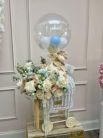 Luxury Floral Baby Bassinet Stroller - Image 6
