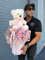 Teddy Bear & Pink Baby’s Breath Signature Box