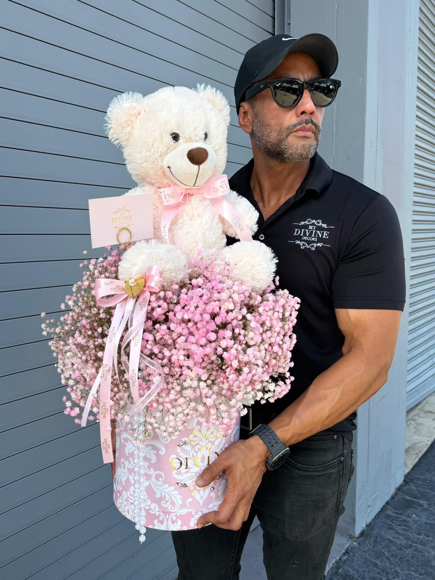 teddy-bear-pink-babys-breath-signature-box-2 Teddy Bear & Pink Baby’s Breath Signature Box