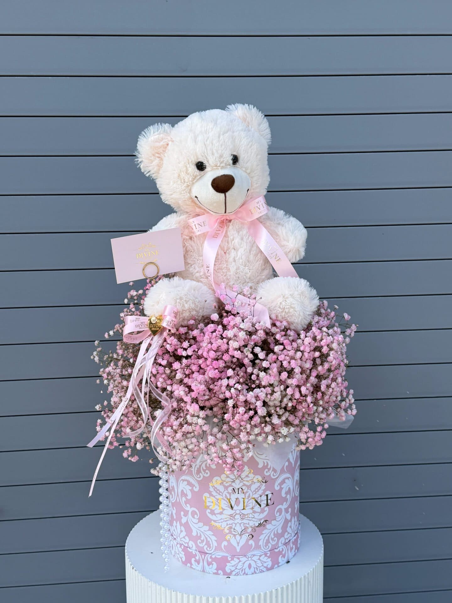 teddy-bear-pink-babys-breath-signature-box-4 Teddy Bear & Pink Baby’s Breath Signature Box