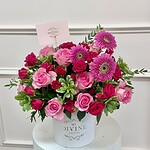 Berry pink Medium hat box