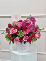 Berry pink Medium hat box