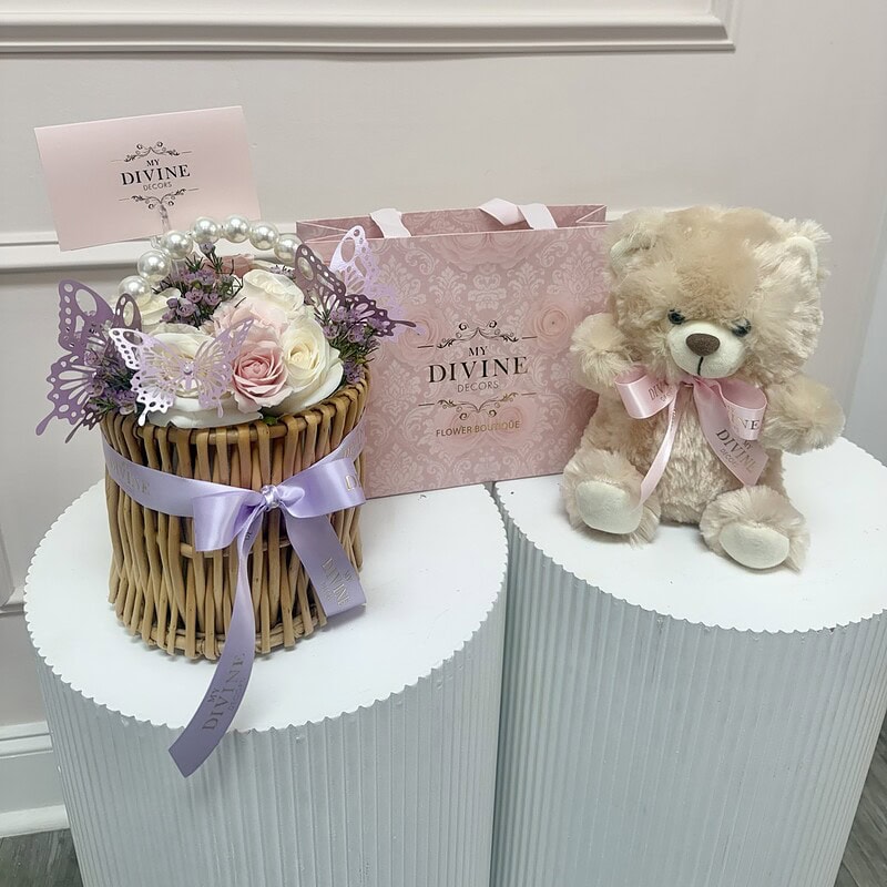 Lavender Rose Basket