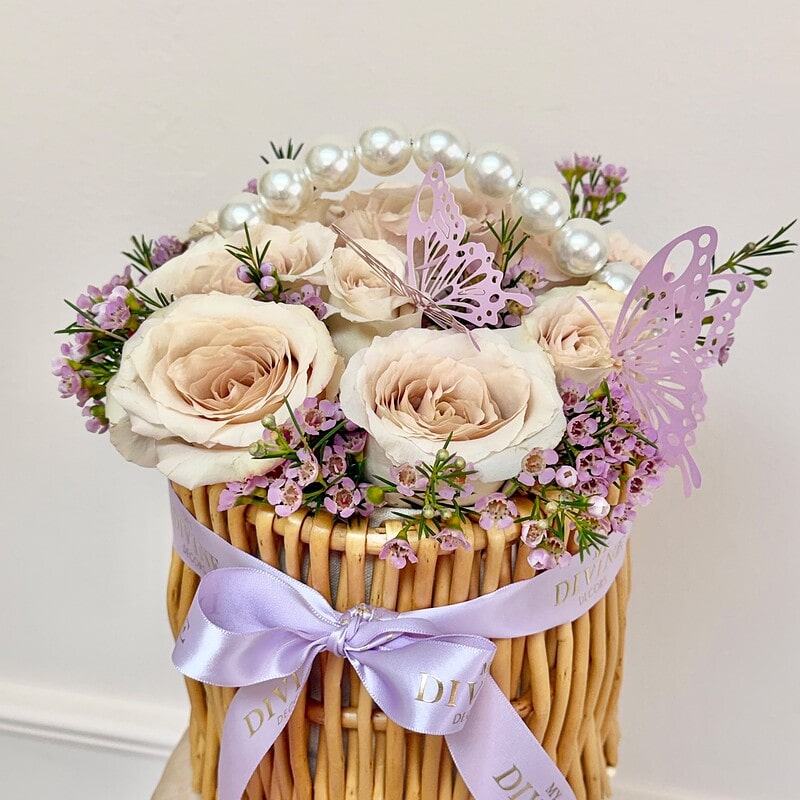 Lavender Rose Basket